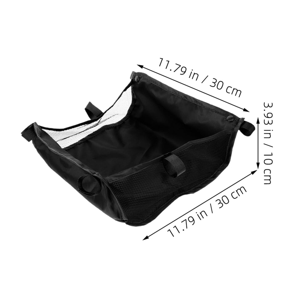 Yardenfun stroller basket attachment large-capacity view shows room for bottles and snacks.