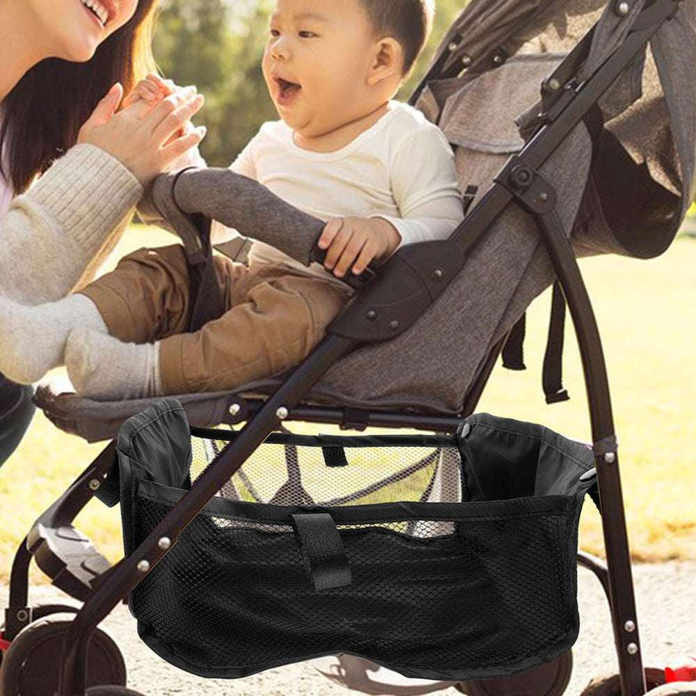 Yardenfun stroller basket attachment quick-attach demonstrates fast setup.