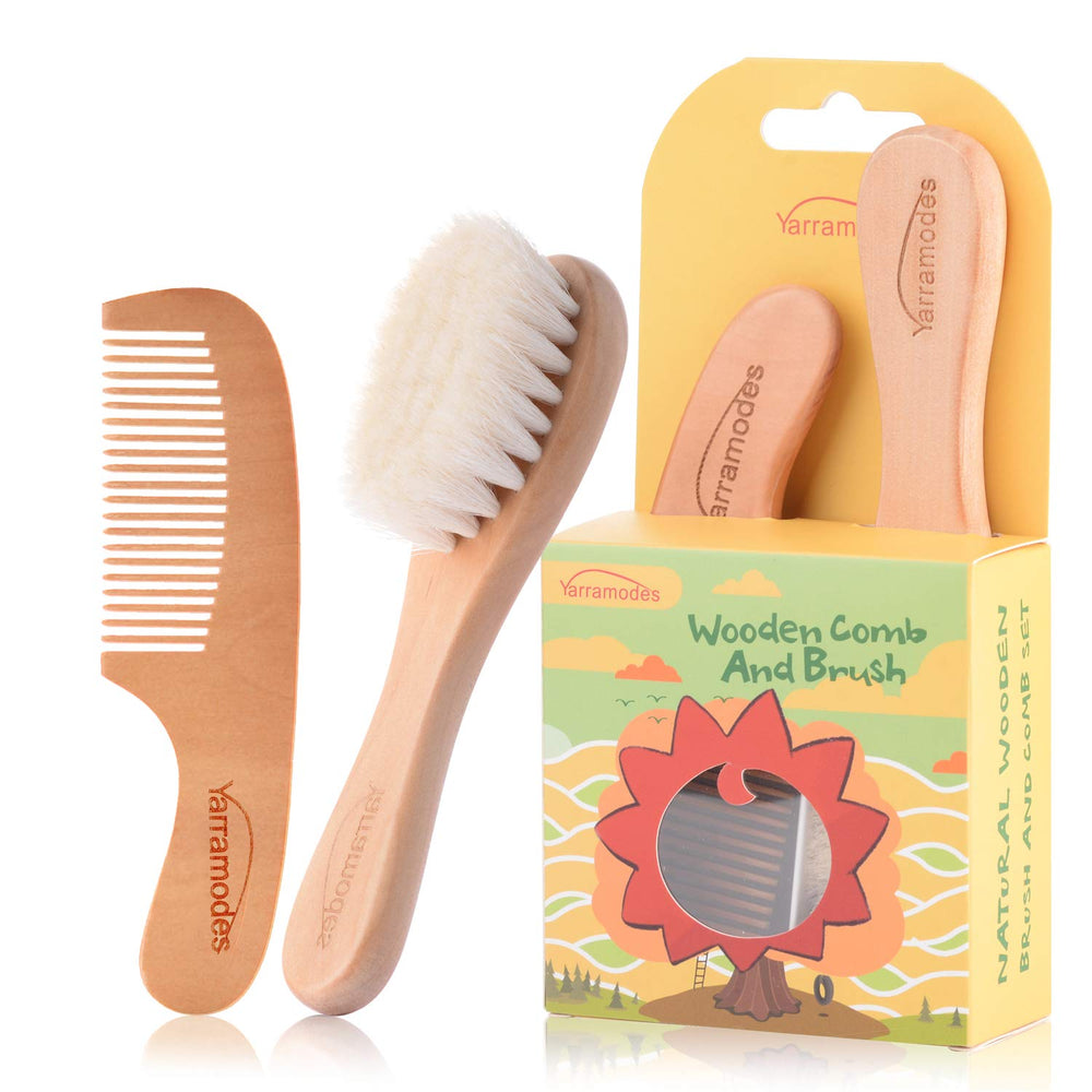 Yarra Modes baby goat hair brush shows ultra-soft bristles for gentle grooming.