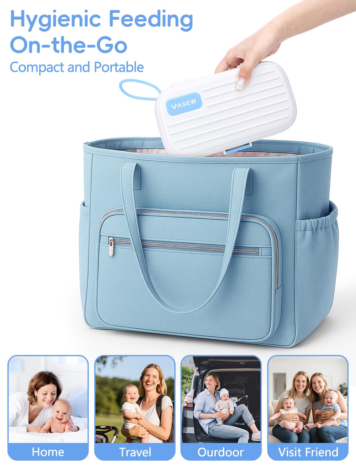 YASEW compact storage box stores all parts neatly for travel.