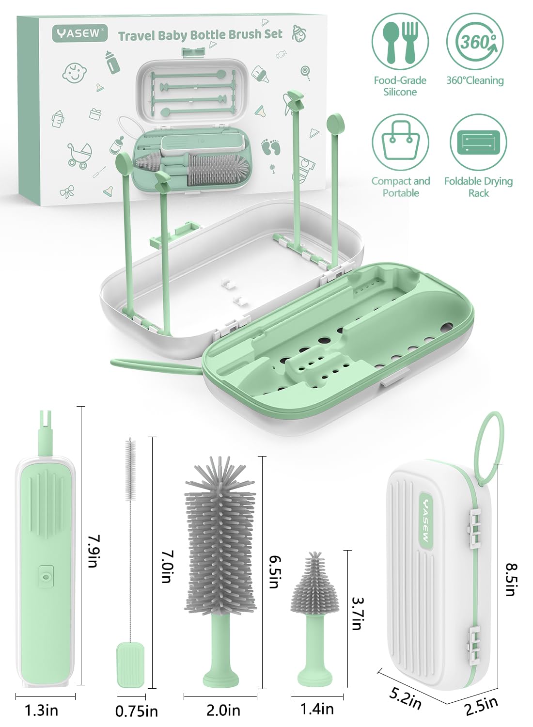 YASEW gift-ready bottle cleaner set ideal for new parents.