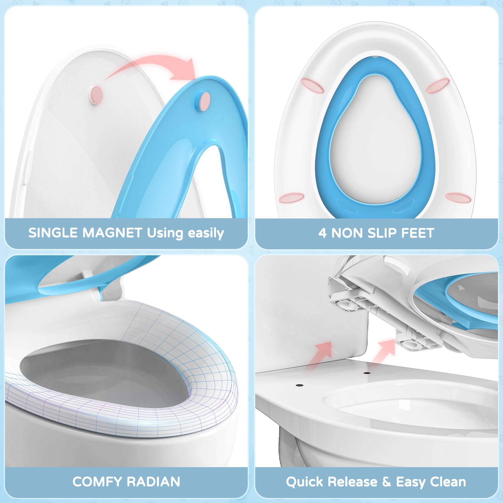 YASFEL ergonomic design with back bumpers keeps the seat steady and prevents shifting.