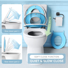 YASFEL soft-close round seat with quiet operation and finger-safe design