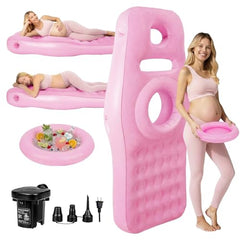 YATAOQINGJIE inflatable pregnancy pillow belly hole provides tummy-friendly front-sleep support.