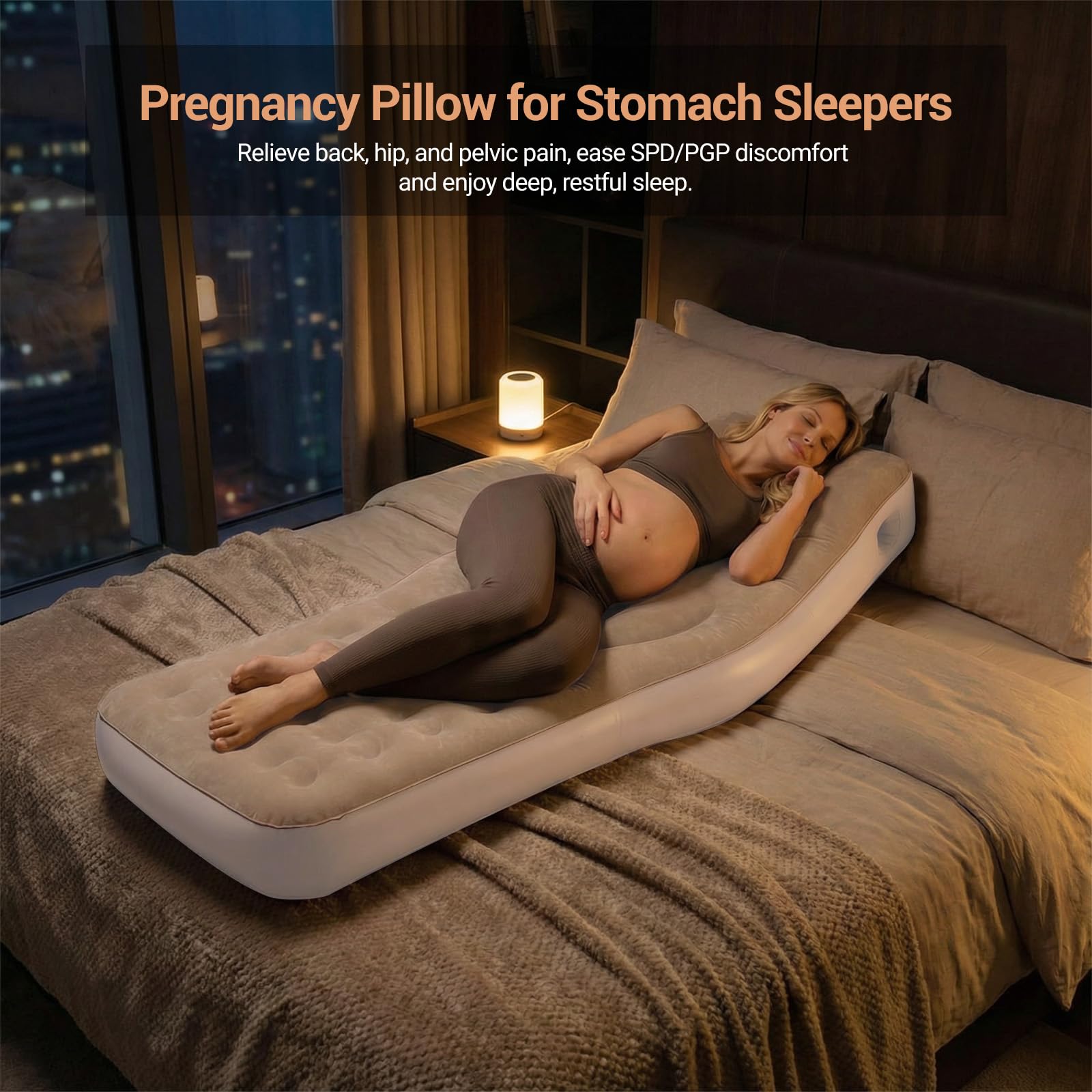 YATAOQINGJIE pregnancy-airbed-lounging doubles as a prenatal bed and pool float.