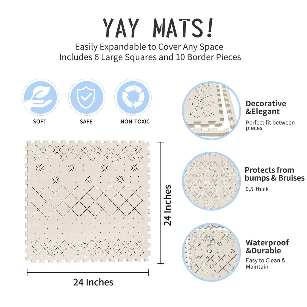 Yay! Mats stylish design complements nurseries and playrooms.