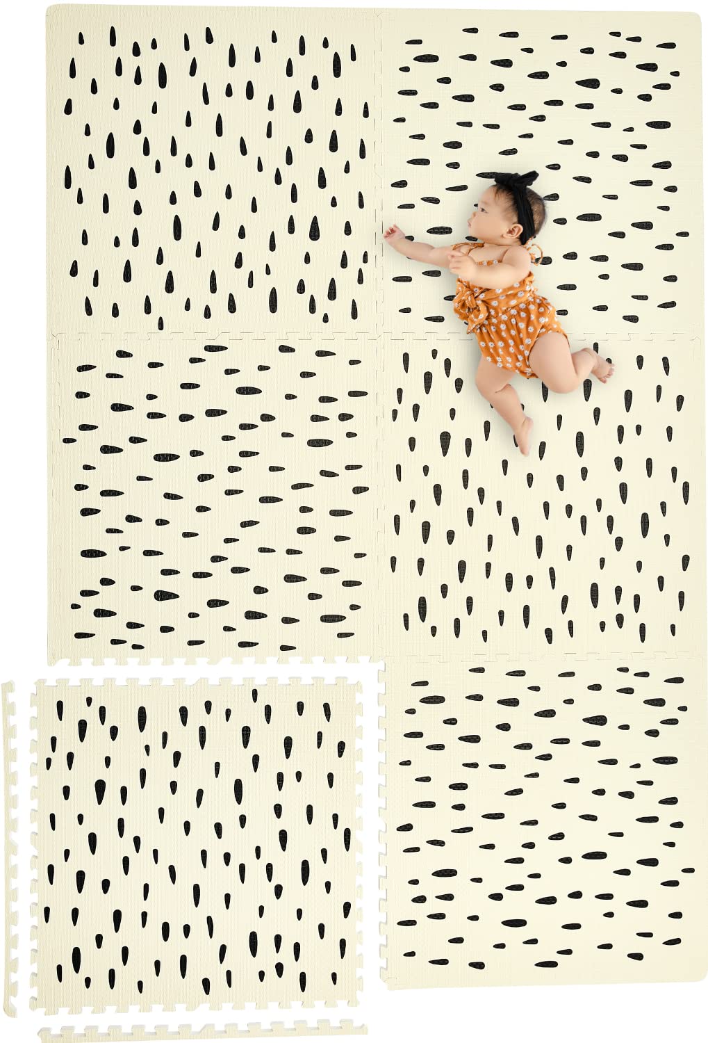 Yay Mats stylish play mat tiles assembled form a large safe tummy-time area.