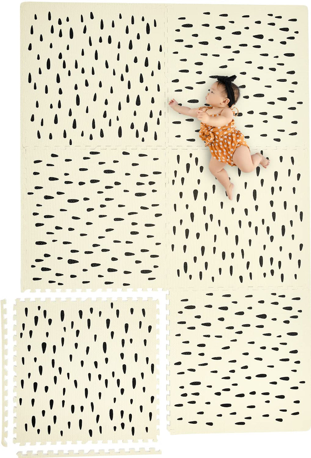 Yay Mats stylish play mat tiles assembled form a large safe tummy-time area.