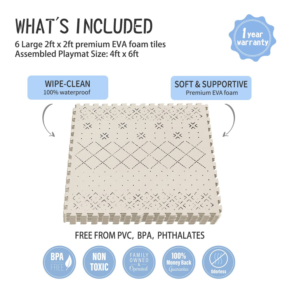 Yay! Mats tummy time mat with non-slip backing for safer play.