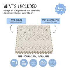 Yay! Mats tummy time mat with non-slip backing for safer play.