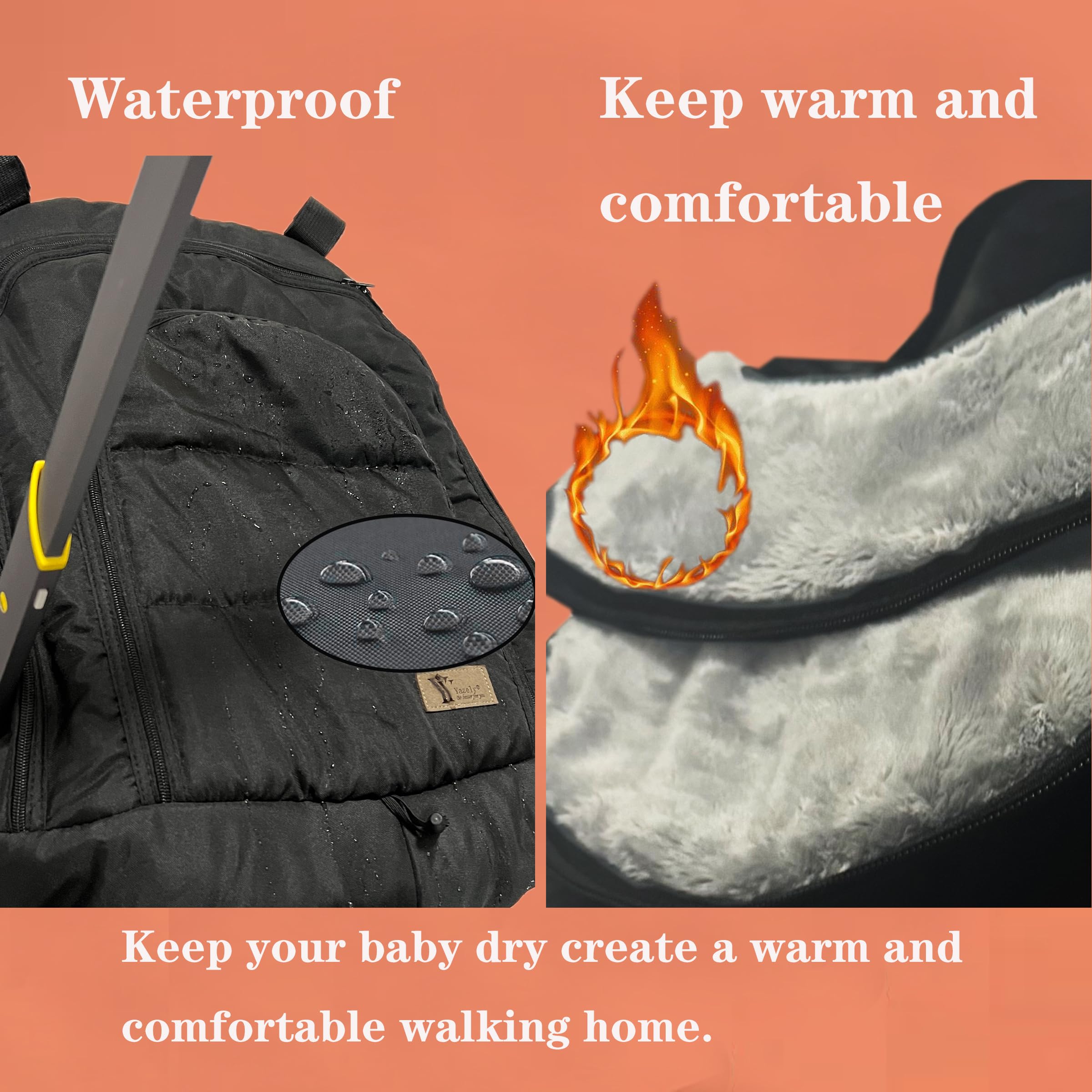 Yazely baby car seat cover winter ear vents promote airflow while keeping baby snug.