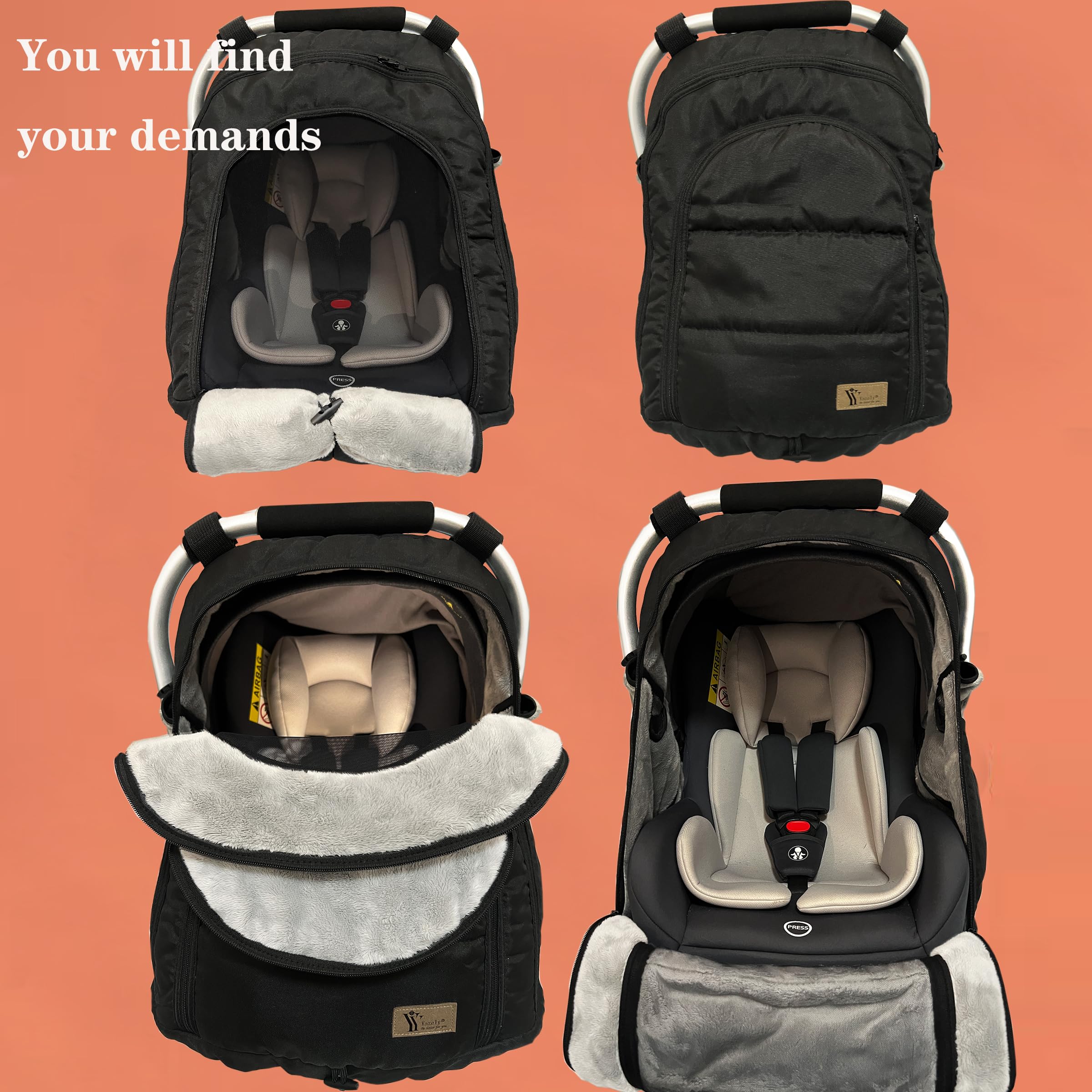 Yazely baby car seat cover winter in use easy to install and remove.