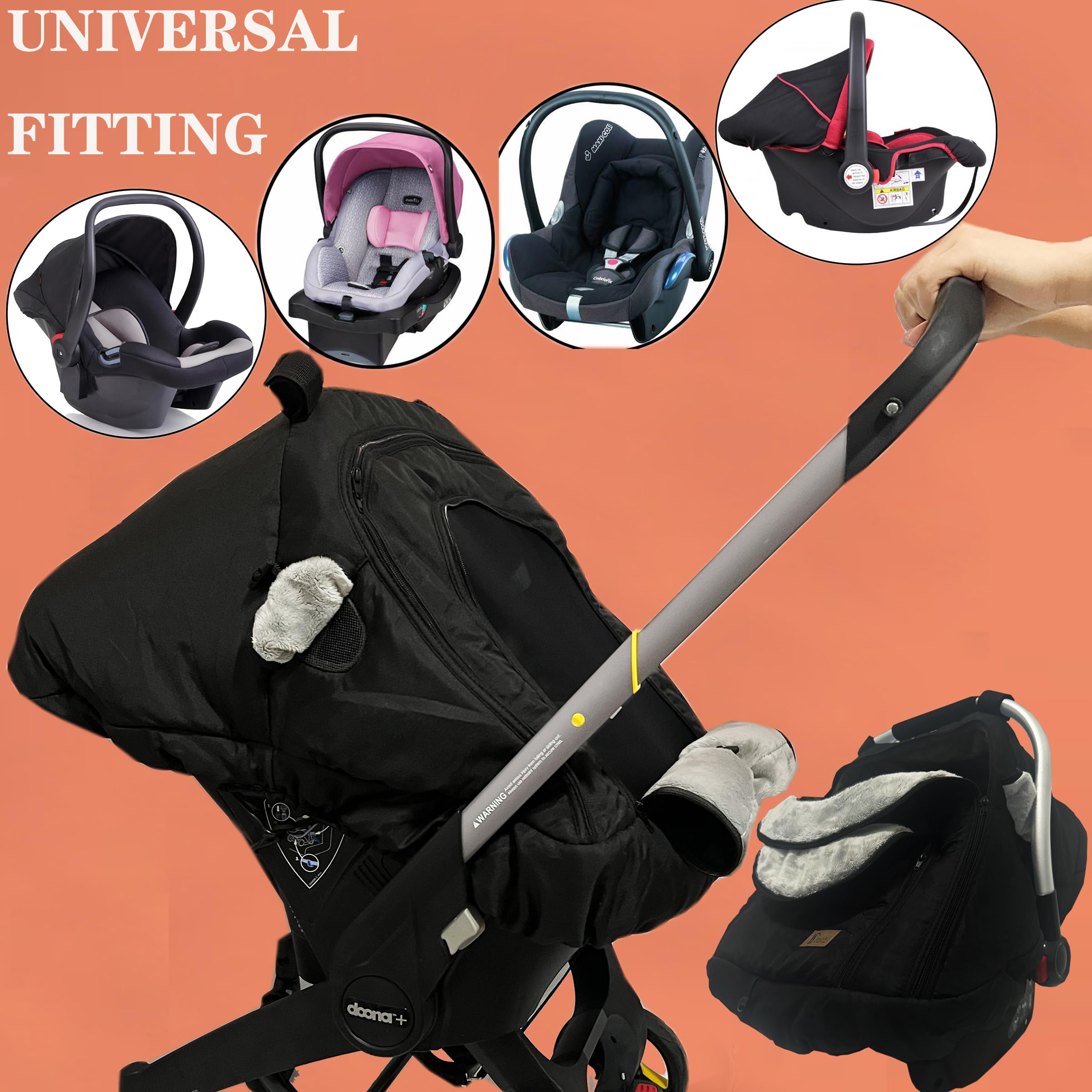 Yazely baby car seat cover winter universal fit fits most car seats.