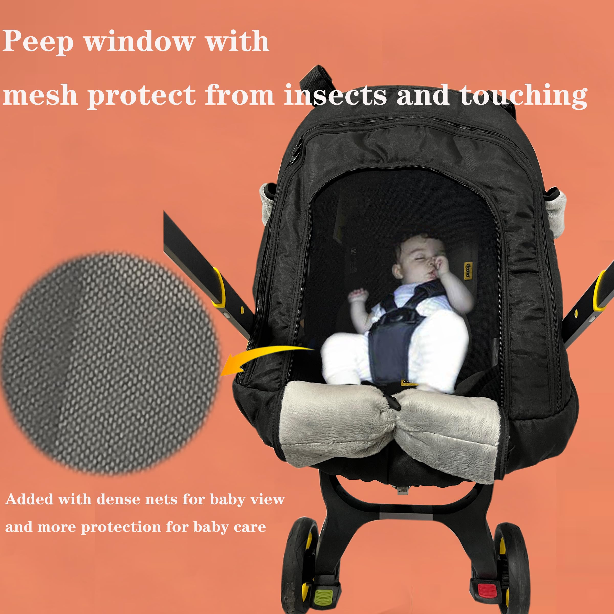 Yazely baby car seat cover winter zip window shows baby easily while protecting from weather.