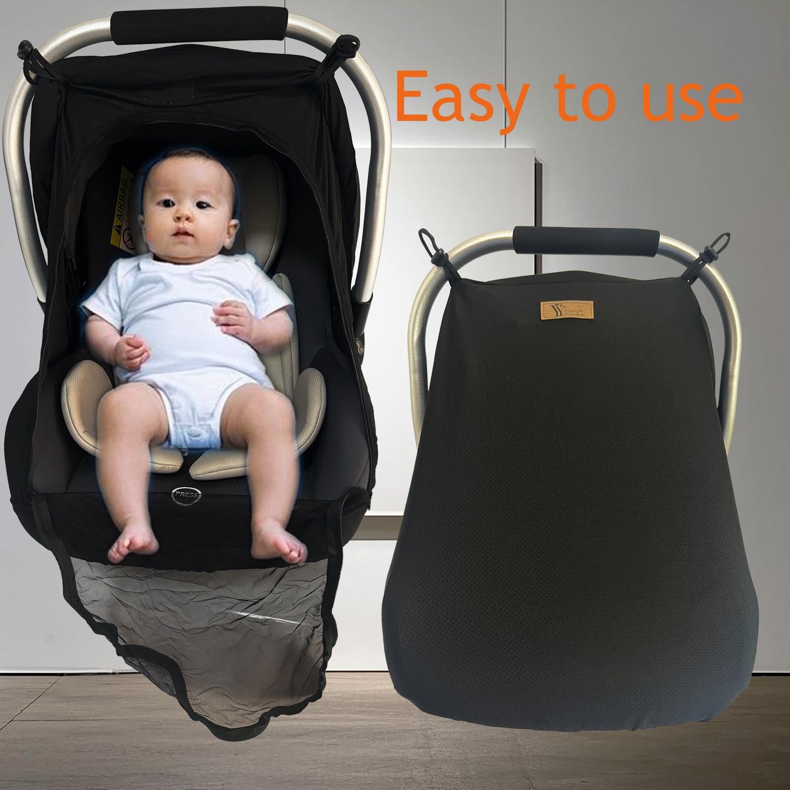 Yazely privacy shade canopy keeps baby calm and shaded during travel