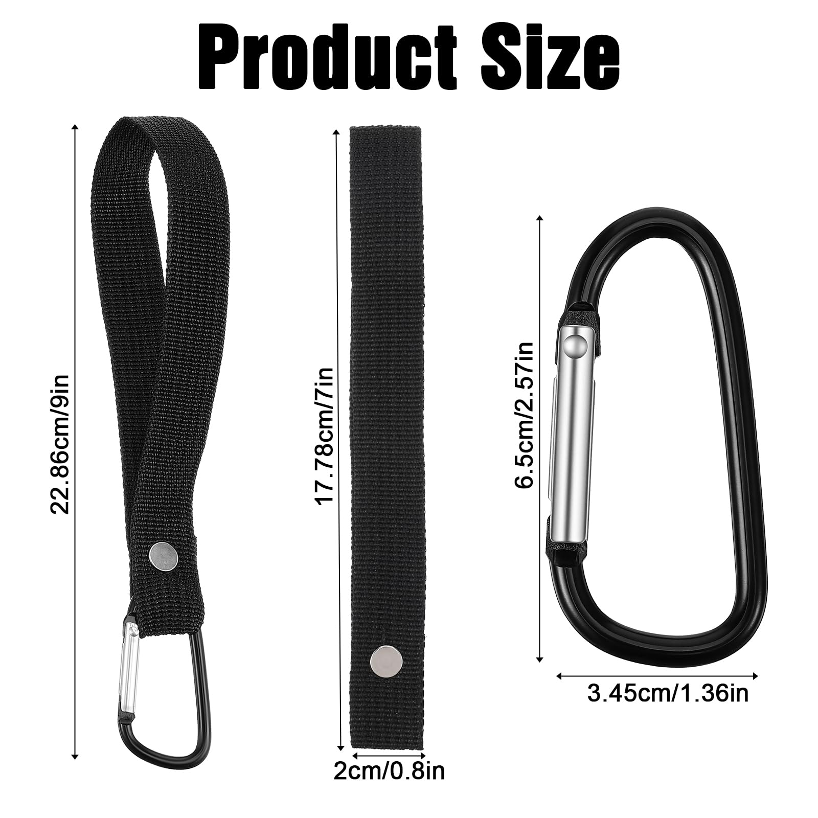 YBEATY carabiner-style stroller clip secures bags during travel.