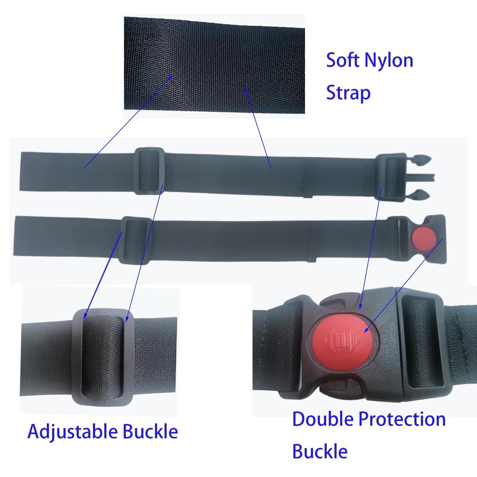 YBWYDH adjustable soft nylon strap close-up enhances comfort