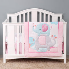 YCDTMY crib bedding pink elephant quilt adds warm, cozy comfort for nap time.