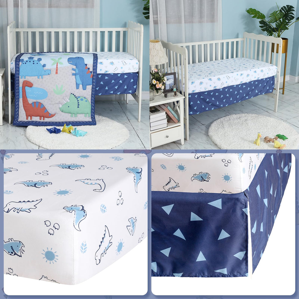 YCDTMY crib bedding set arranged together for cohesive nursery styling