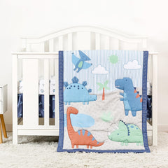 YCDTMY dinosaur quilt closeup showing soft fabric for cozy naps