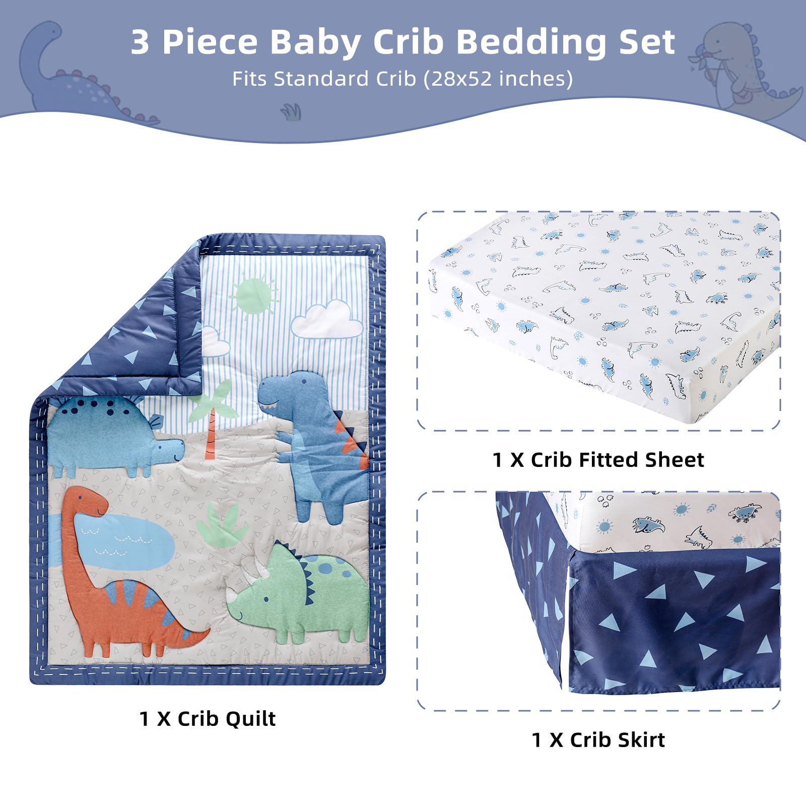 YCDTMY dinosaur quilt pattern with vibrant colors for imaginative play