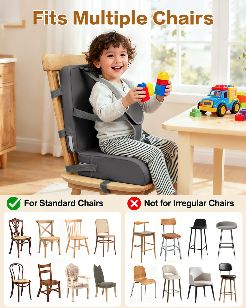 YCDTMY booster seat material foam provides high-density support.