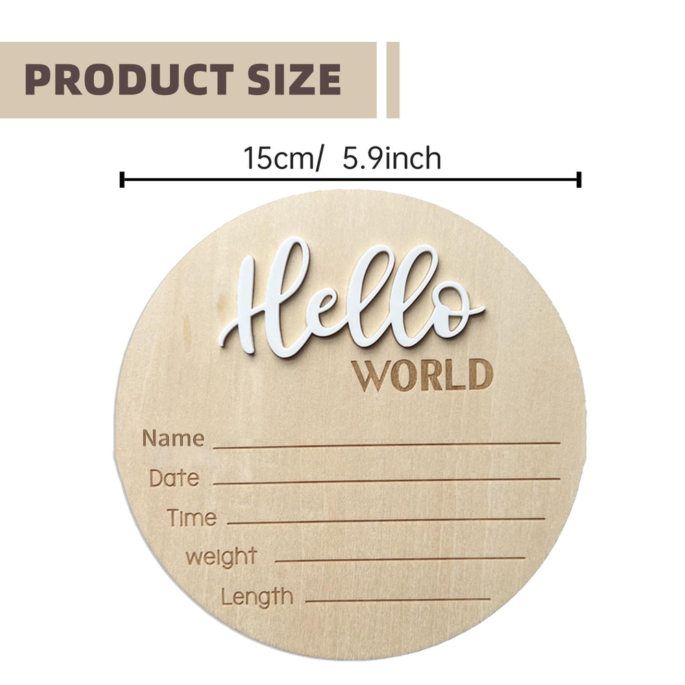 Ycfish wooden sign natural surface highlighting birth stats and nursery decor