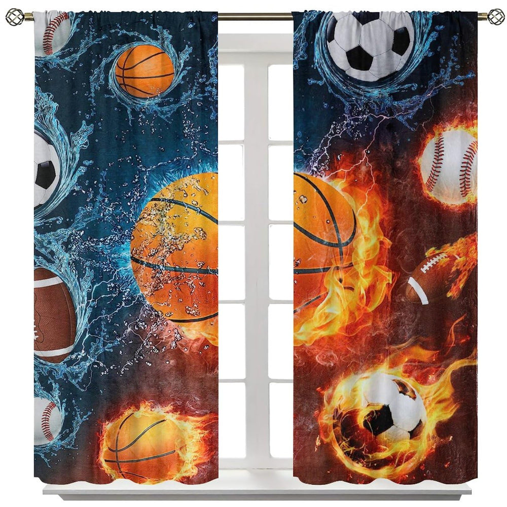 YCness living room sports curtains add bold style while blocking light for comfort.
