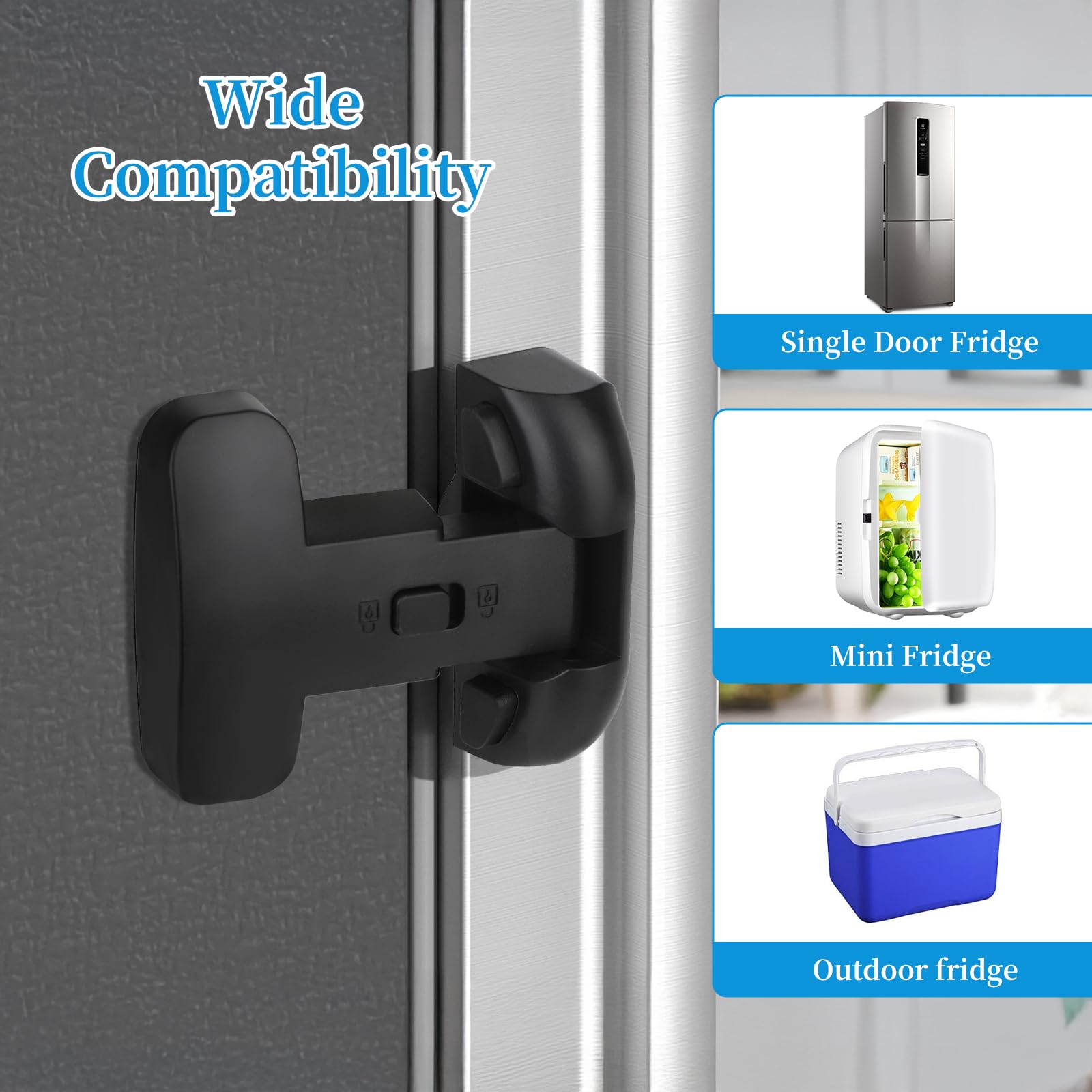 YCT fridge lock safety feature protects kids and pets.