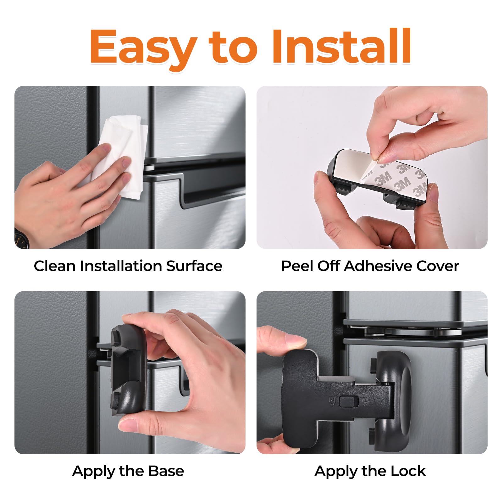 Grey 2-pack YCT fridge locks displayed for family-wide use
