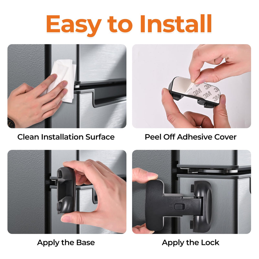 Grey 2-pack YCT fridge locks displayed for family-wide use