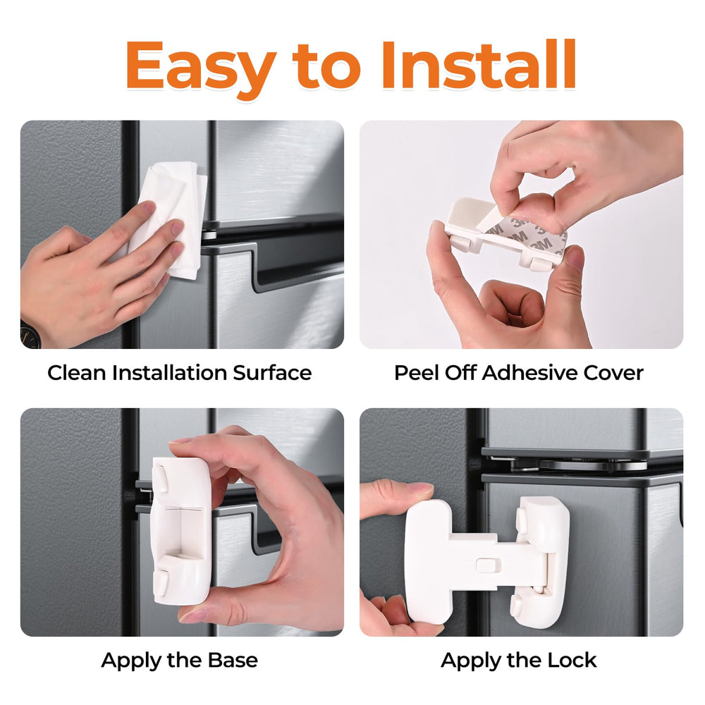 YCTMALL fridge door lock white two-pack highlights durable ABS construction.