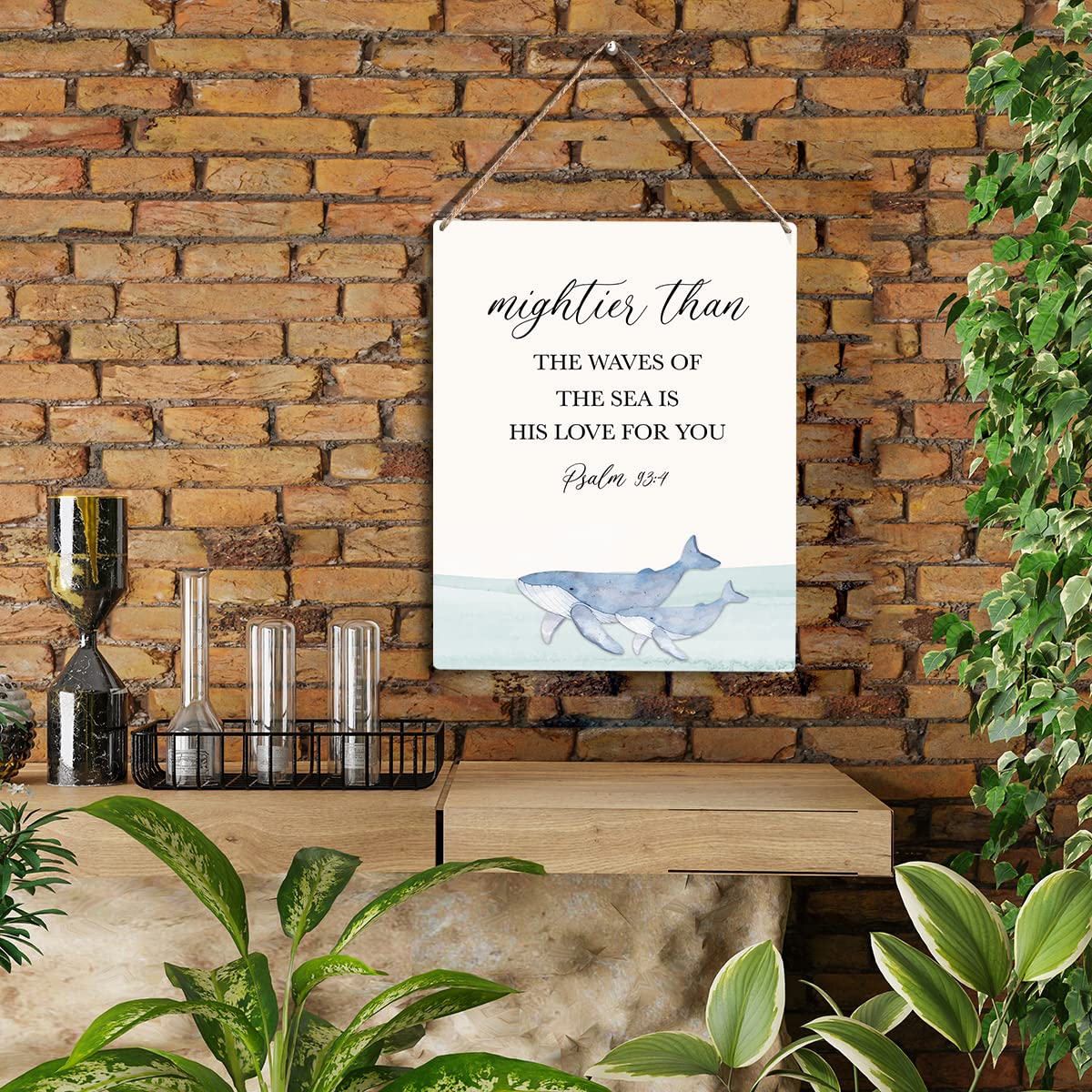 YCYD bible verse wall art psalm 93:4 wood sign—soothing focal point.