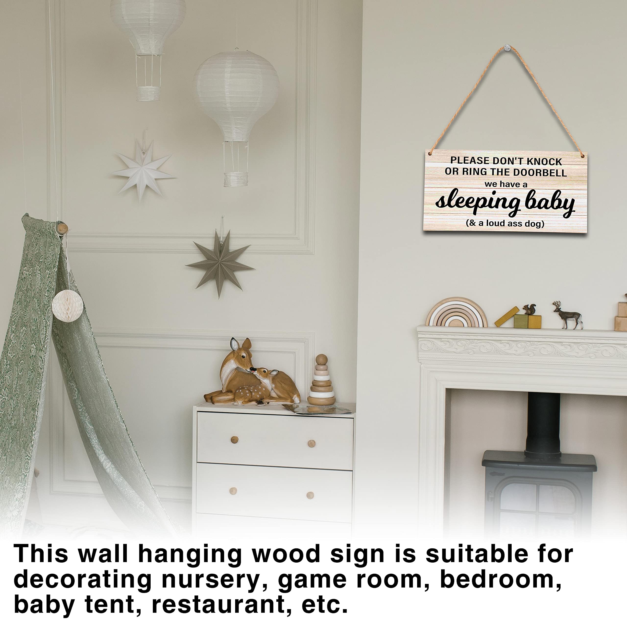 Ycyfckdr B06 baby sleeping sign bedroom decor signals rest-friendly space.