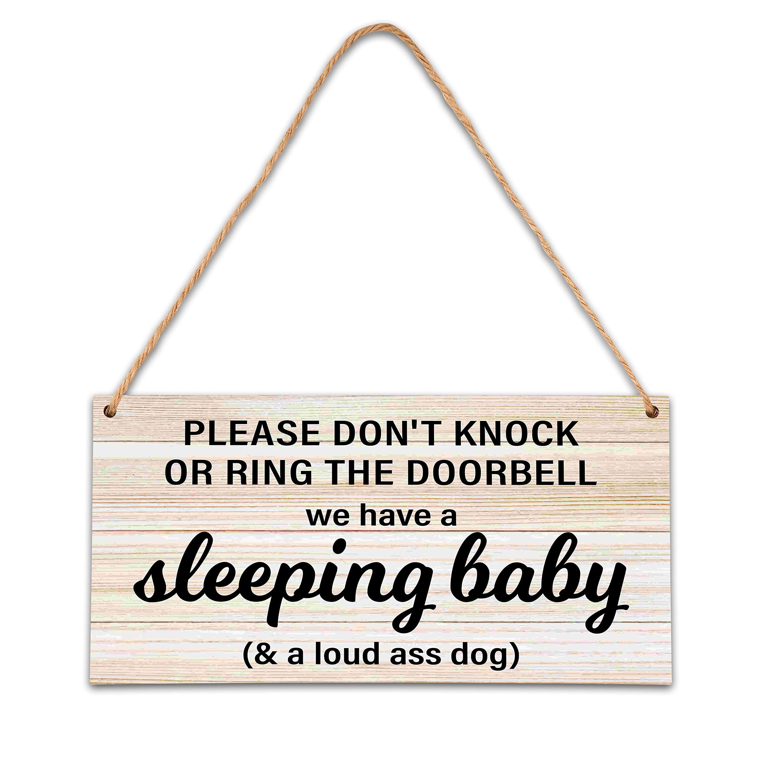 Ycyfckdr B06 baby sleeping sign front door promotes quiet entry during naps.