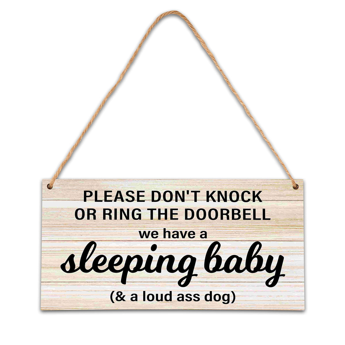 Ycyfckdr B06 baby sleeping sign front door promotes quiet entry during naps.