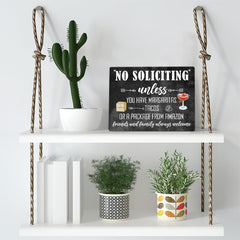 Ycyfckdr no-soliciting-sign bedroom wall-hanging adds rustic charm