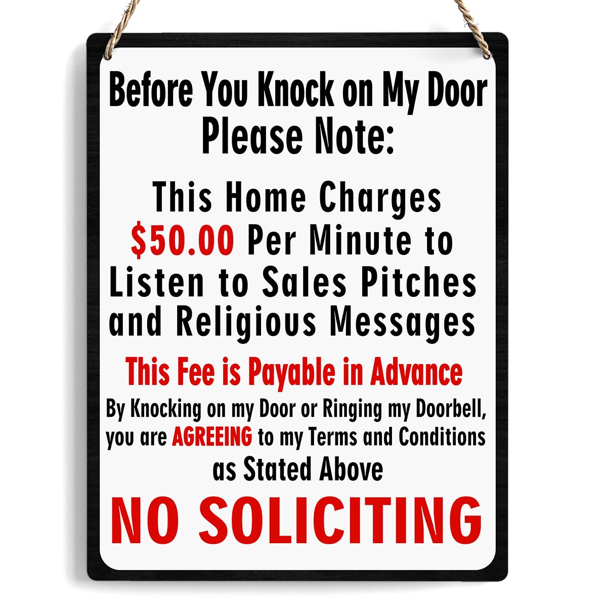 Ycyfckdr No Soliciting Sign front door 8x10 boosts curb appeal and etiquette.