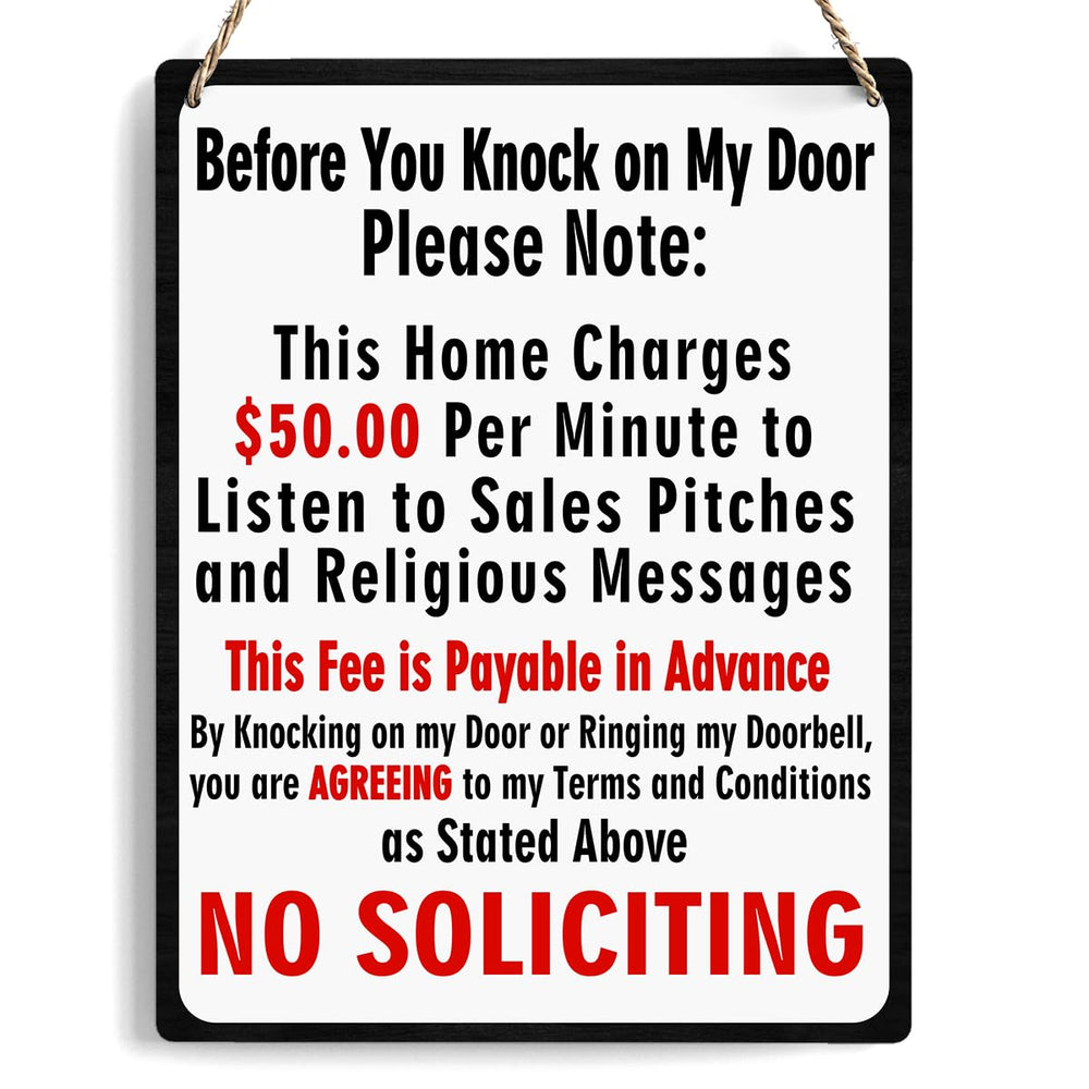 Ycyfckdr No Soliciting Sign front door 8x10 boosts curb appeal and etiquette.