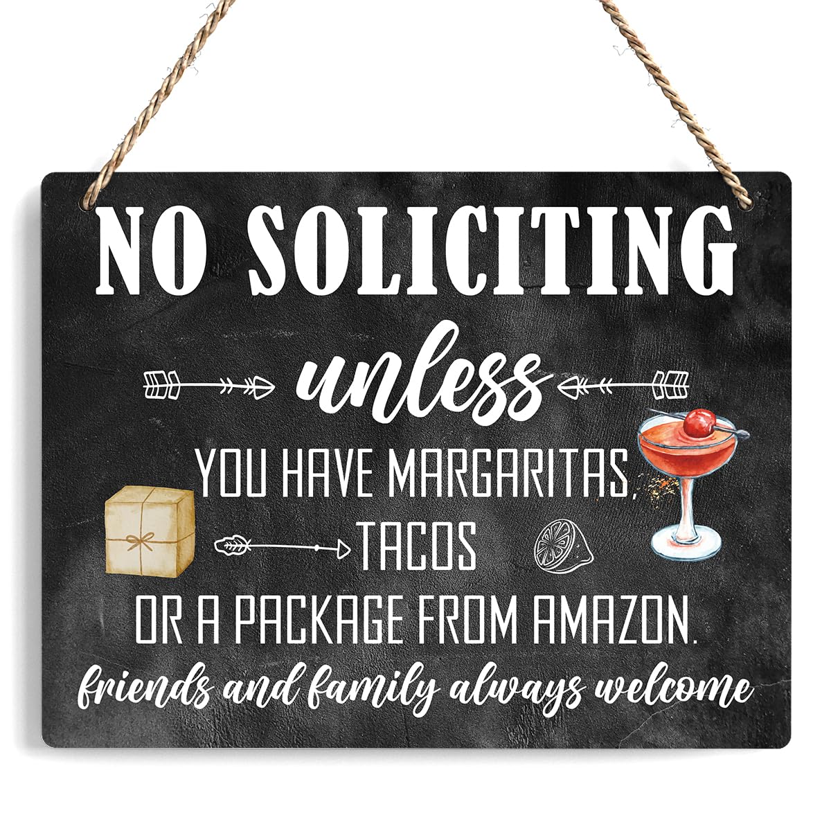Ycyfckdr no-soliciting-sign front door wooden sign enhances curb appeal and privacy