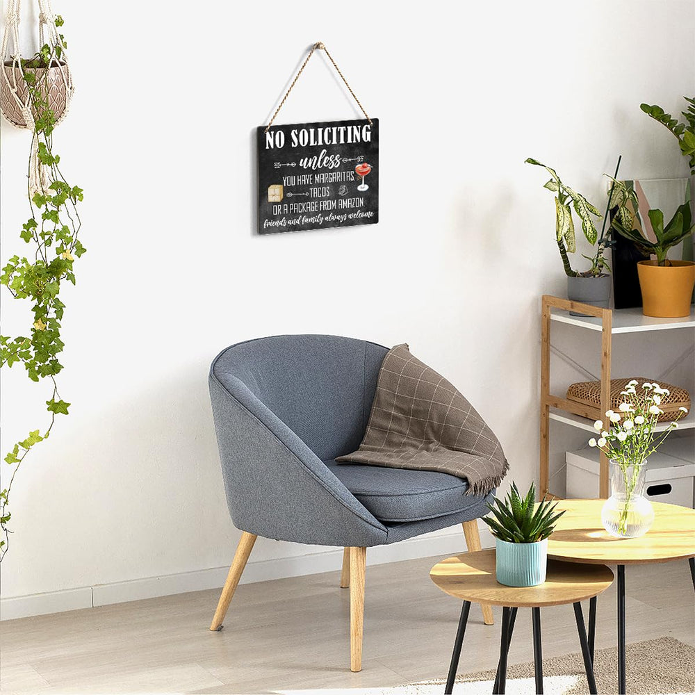Ycyfckdr no-soliciting-sign hemp rope detail complements natural interiors