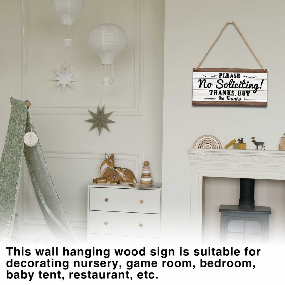 Ycyfckdr rustic hanging rope detail on no soliciting sign