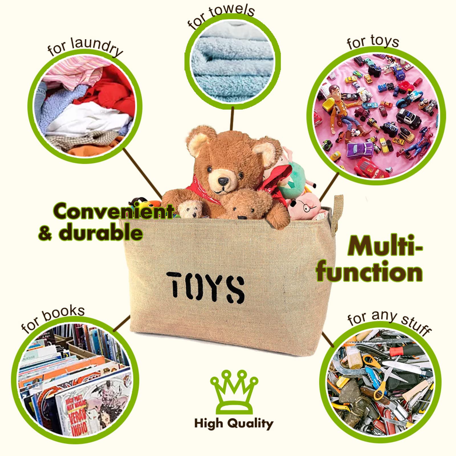 Youdepot toy-bin collapsible-storage folds flat to save space