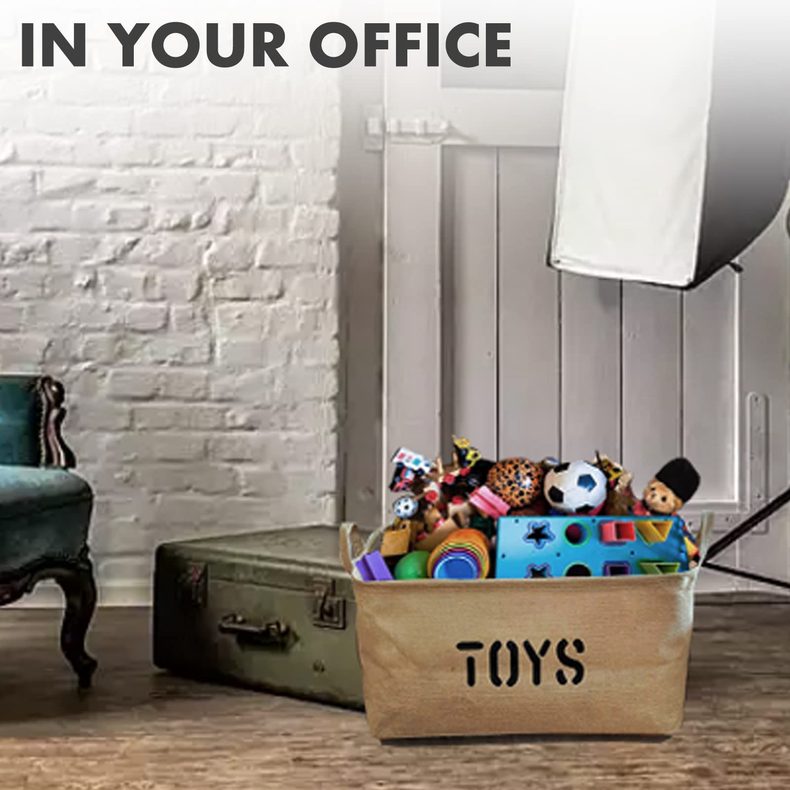 Youdepot toy-bin playroom-setup fits toys, clothing, and books neatly