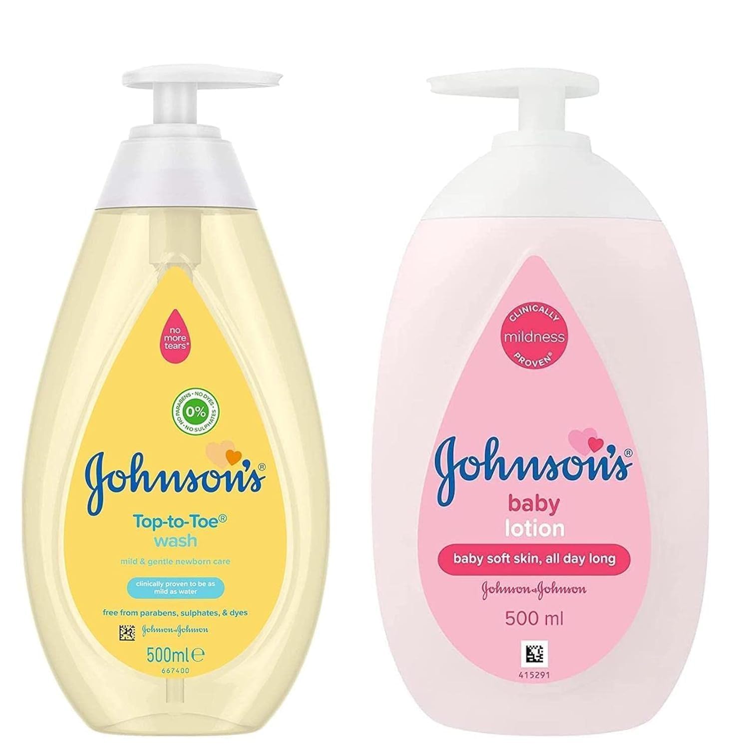 YDF Johnson's Head-to-Toe Wash bottle offers tear-free cleansing for delicate newborn skin.