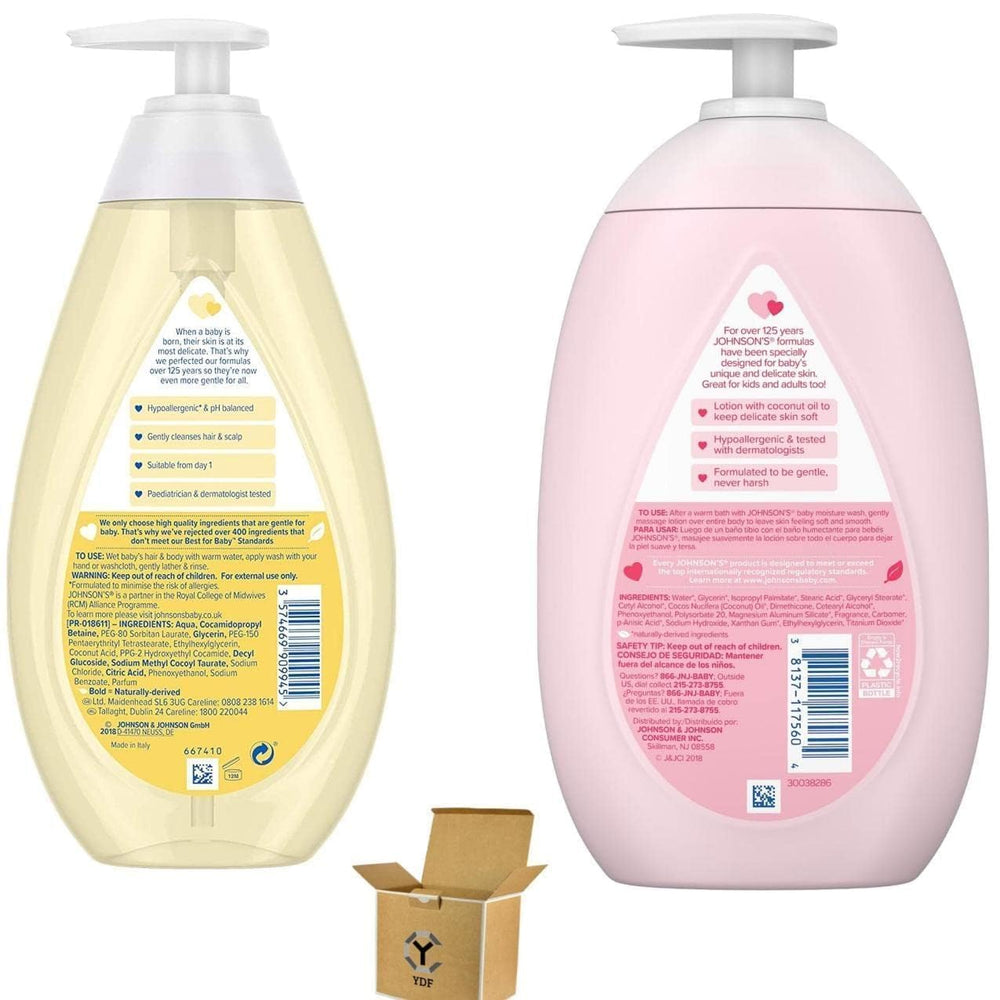 YDF Johnson's Moisturizing Pink Lotion tube hydrates skin with coconut oil for daily softness.