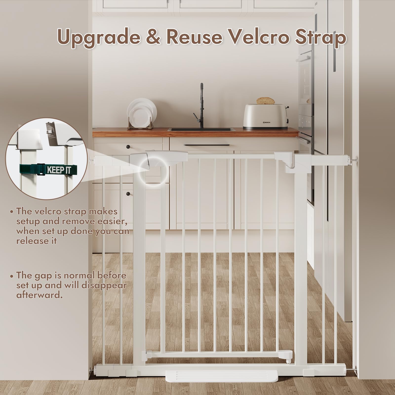YDTOP doorway use illustrates versatile fit through doorways for kids and dogs.