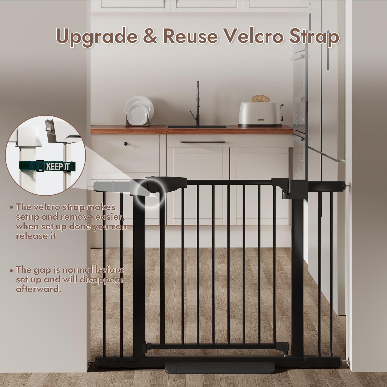 YDTOP pressure-mount installation offers tool-free, wall-friendly setup.
