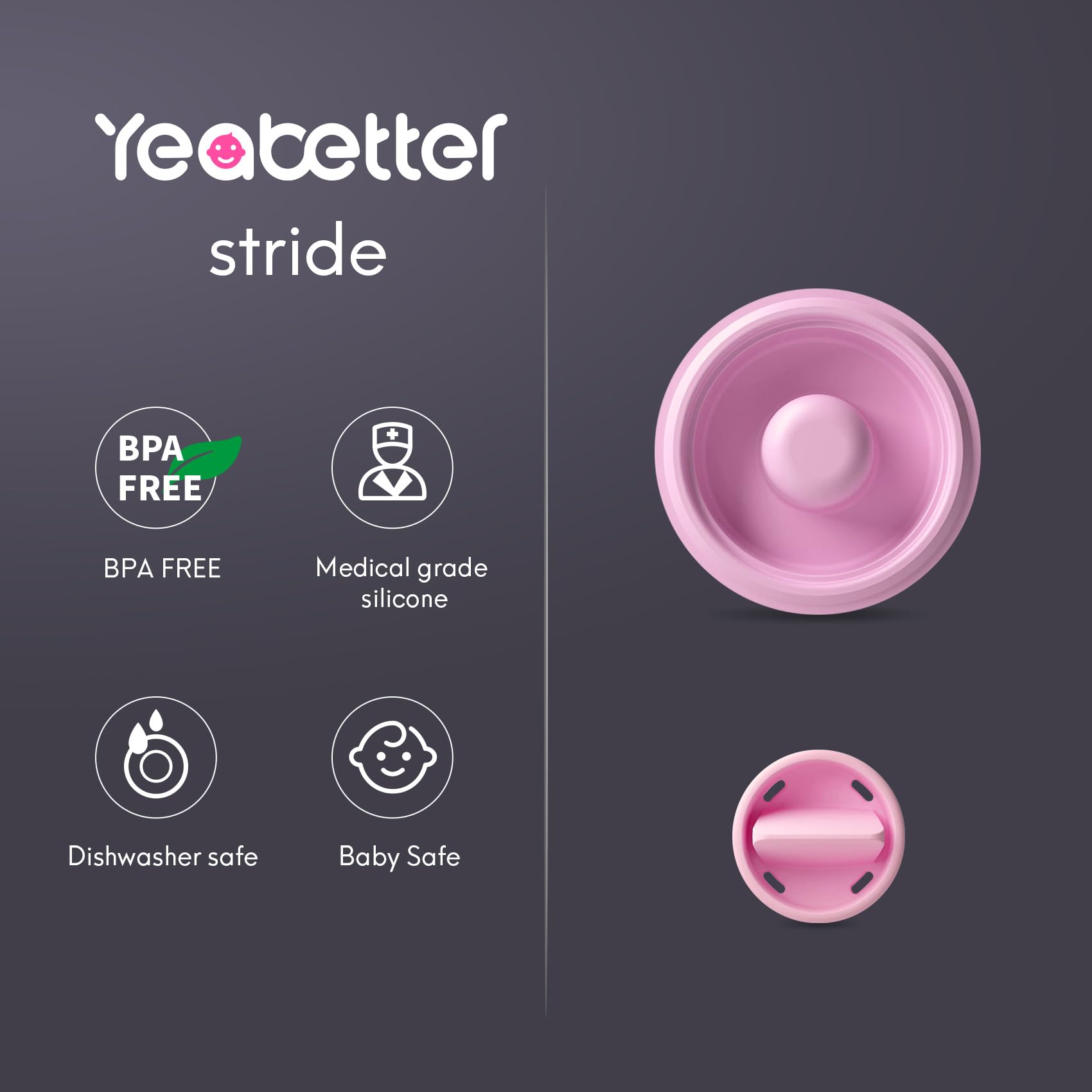 Yeabetter pump seals with Elvie Stride provide a secure closed system.