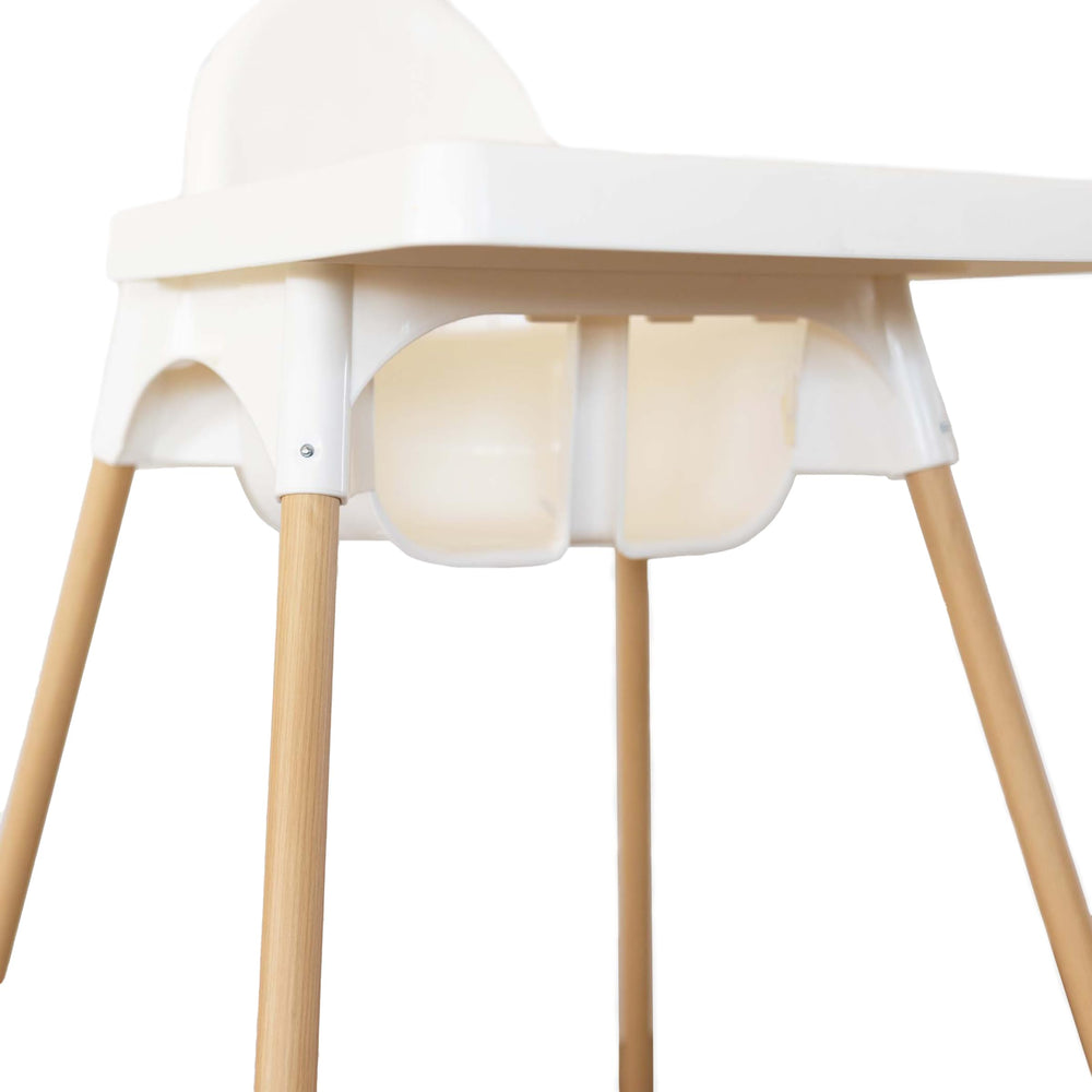 Yeah Baby Goods bamboo Antilop highchair wraps front view upgrading look and guarding legs.